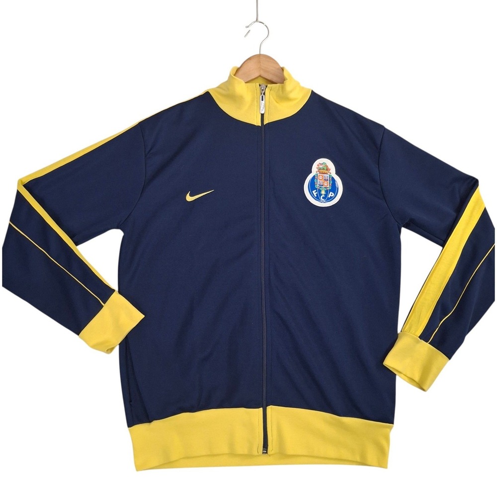 Vintage Nike FC Porto Track Jacket Mens XXL Navy Yellow Full Zip Soccer Coat